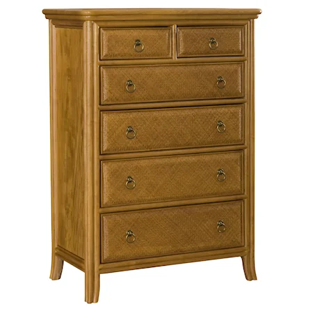 Chest of Drawers with 6 Drawers and Ring Pull Hardware